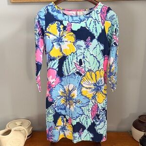 Lilly Pulitzer Blue Floral Long Sleeve Dress